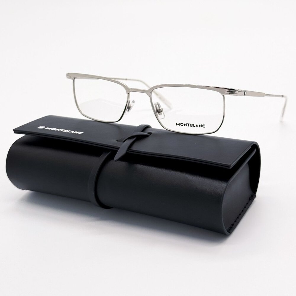 NEW MONTBLANC EYEGLASSES MB0219O 001 SILVER MEN EYEWEAR MONTBLANC